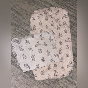 Crate & Barrel bunny crib sheet & changing pad cover